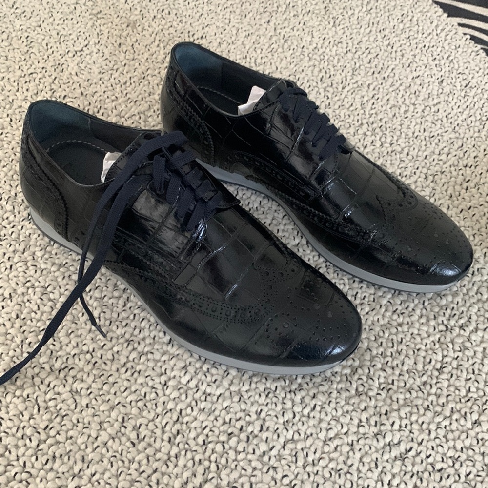 Brand New Italian Leather Mens Shoes Bennett Wingtip Sneakers by Paul Frederick